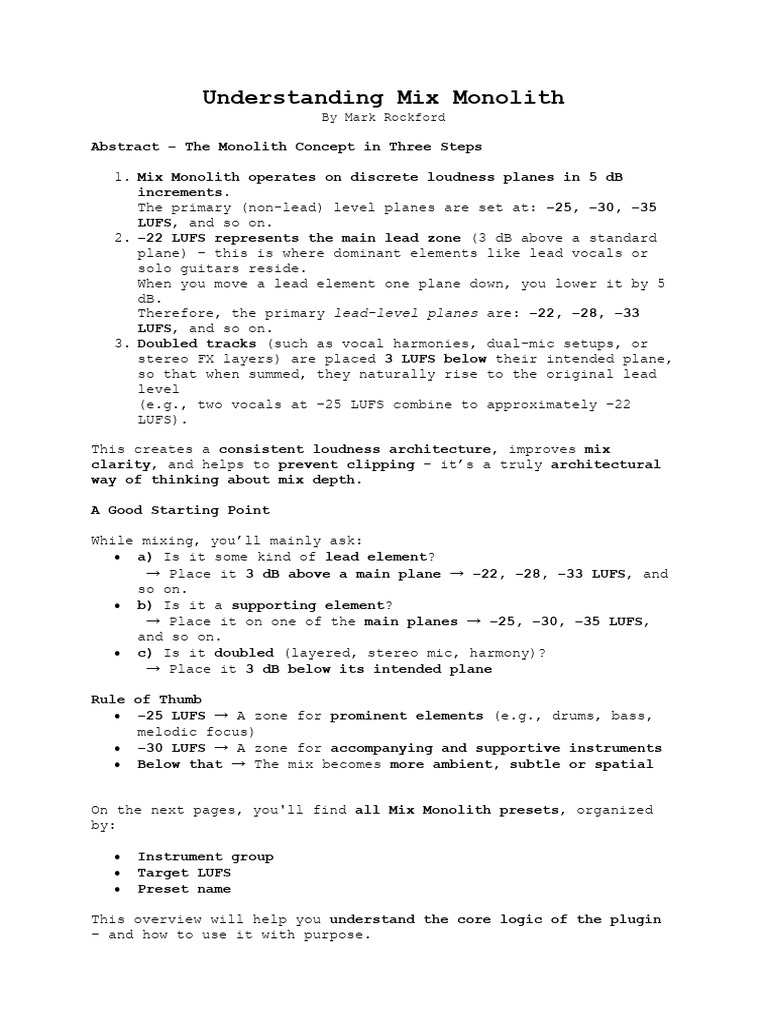 Understanding Mix Monolith - by Marc Rockford | PDF | String ...