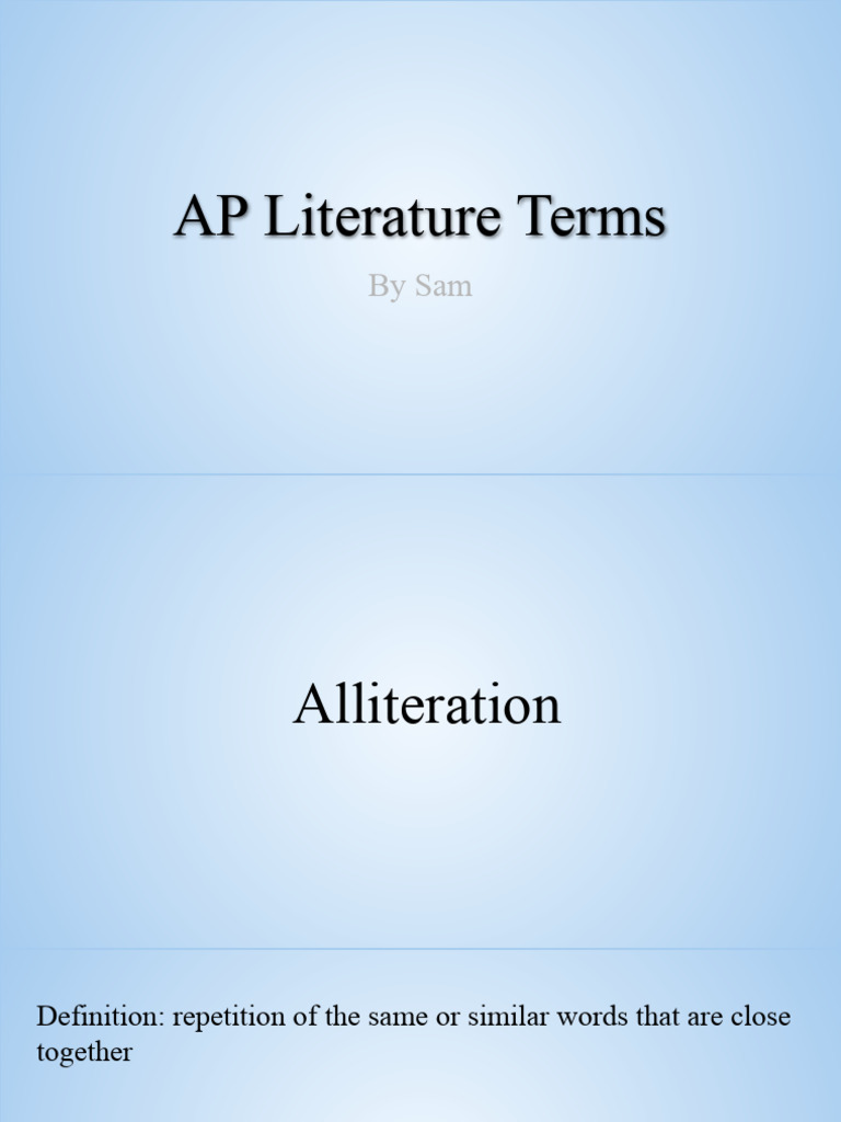 AP Lit Terms | PDF | Poetics
