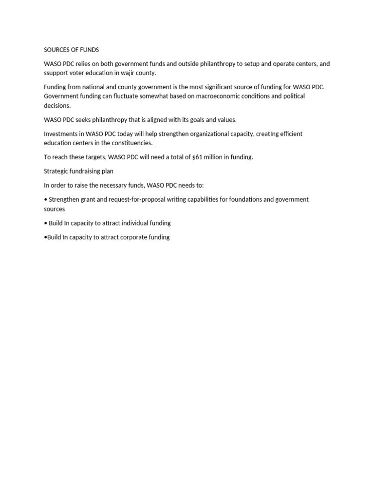 Sources of Funds | PDF