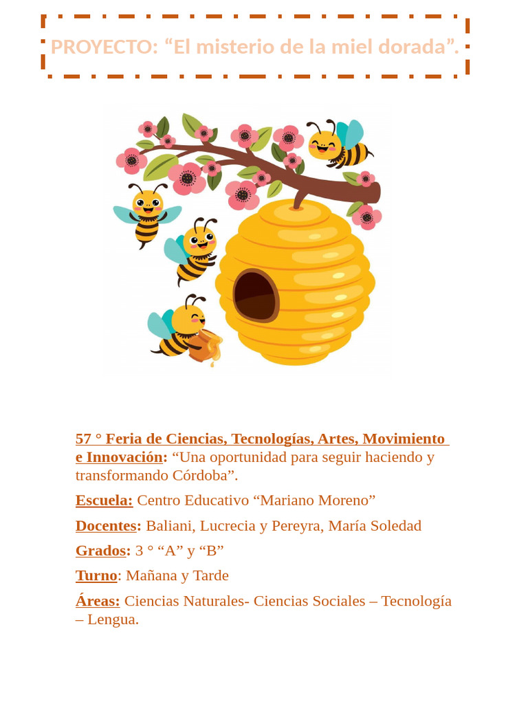 Proyecto Feria de Ciencias de Tercer Grado Abejas Lucre | PDF ...