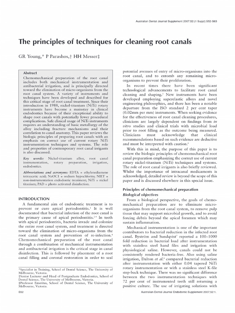 2007 - The Principles of Techniques For Cleaning Root Canals - Enhanced ...