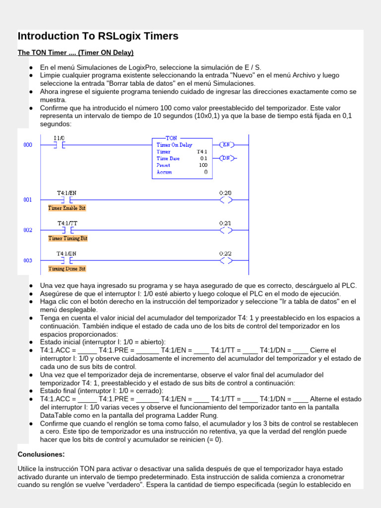 P2A5 RSLogix Timers | PDF | Informática
