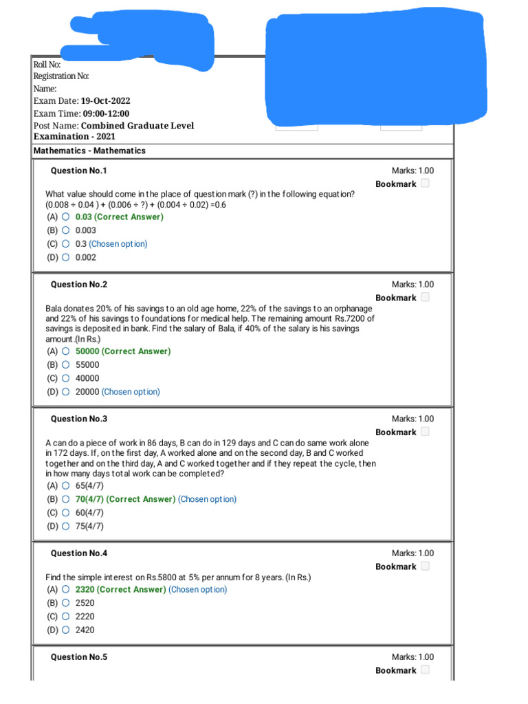 Ossc CGL 19 Oct 1st Shift 2024 | PDF
