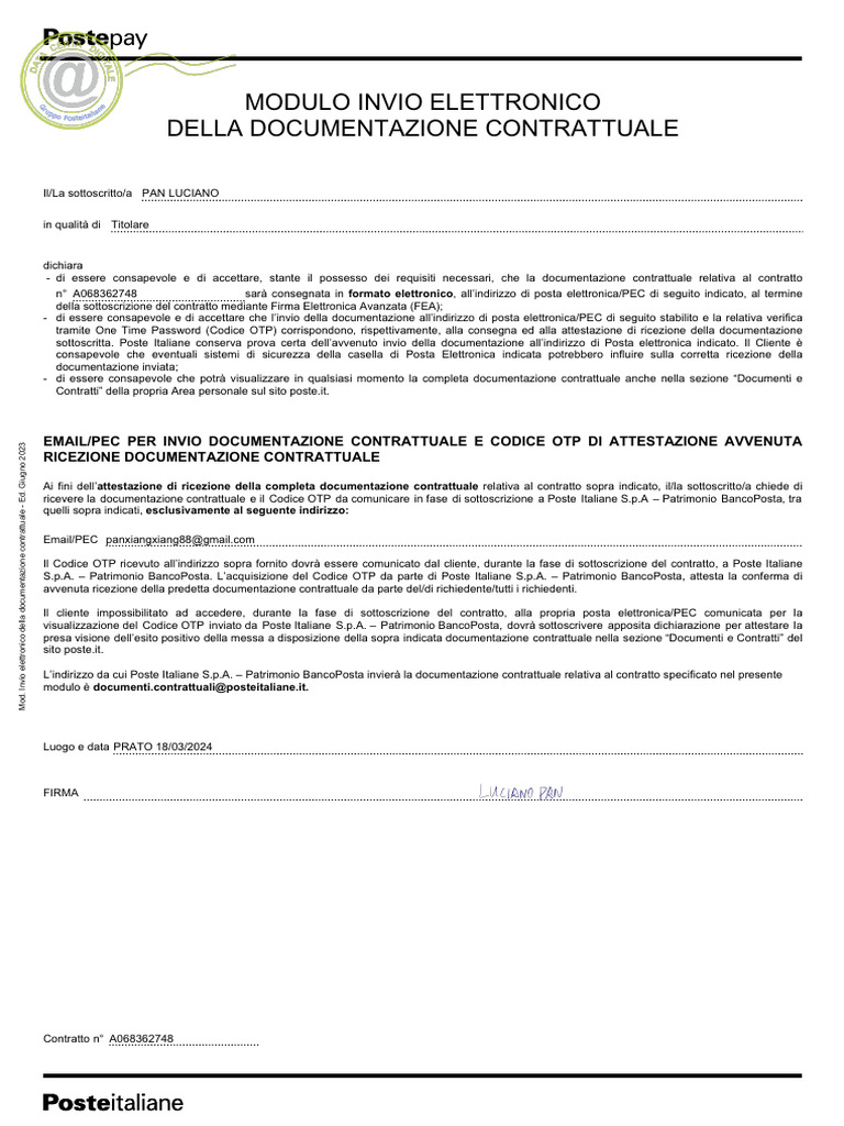 Modulo Invio Elettronico | PDF