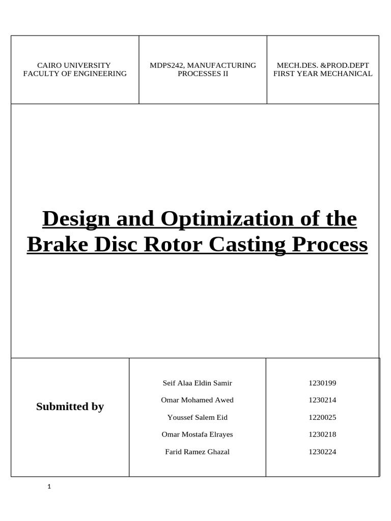 Brake Disc Rotor | PDF | Mechanical Engineering | Materials Science