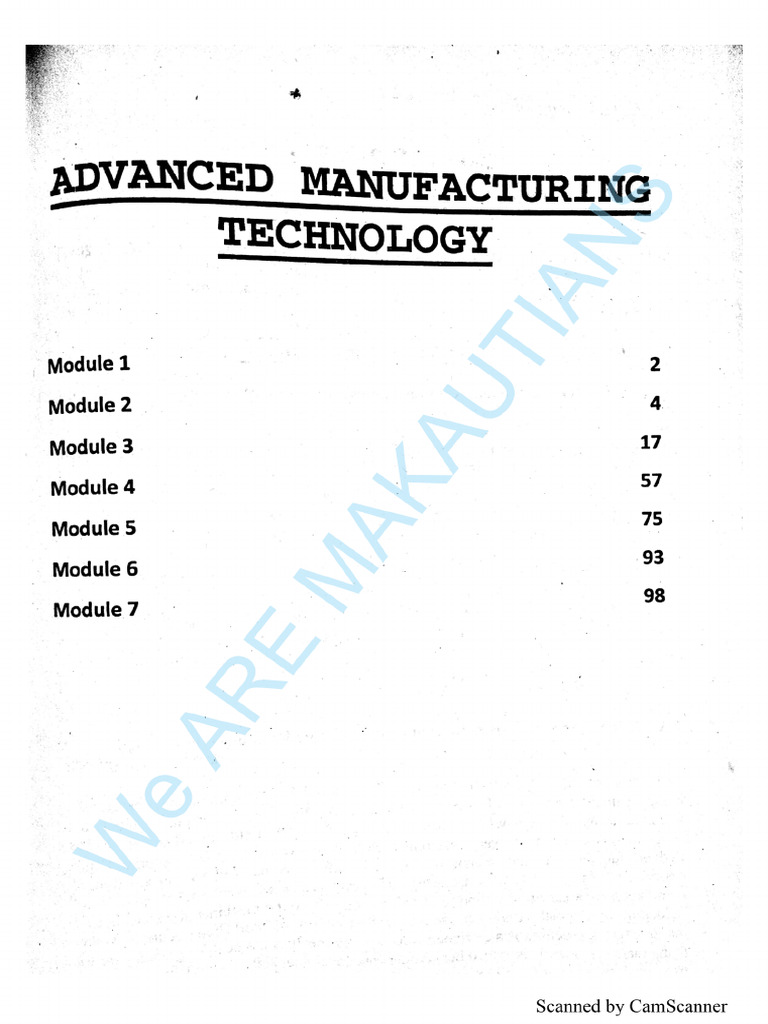 Advanced Manufacturing Technology | PDF