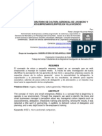 Ponencia I Simposio Investigación - ESTUDIO EXPLORATORIO DE CULTURA GERENCIAL DE LOS MICRO Y PEQUEÑOS EMPRESARIOS (MYPES) EN VILLAVICENCIO 2012