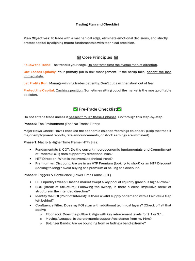 Trading Plan | PDF | Macroeconomics | Market Liquidity