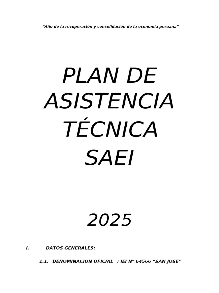 PLAN - SAEI | PDF