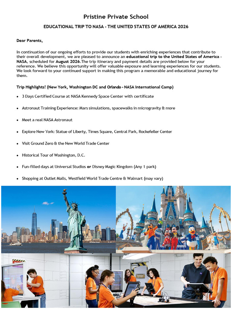Circular Pps Nasa Trip (2026) | PDF | Nasa | Spaceflight