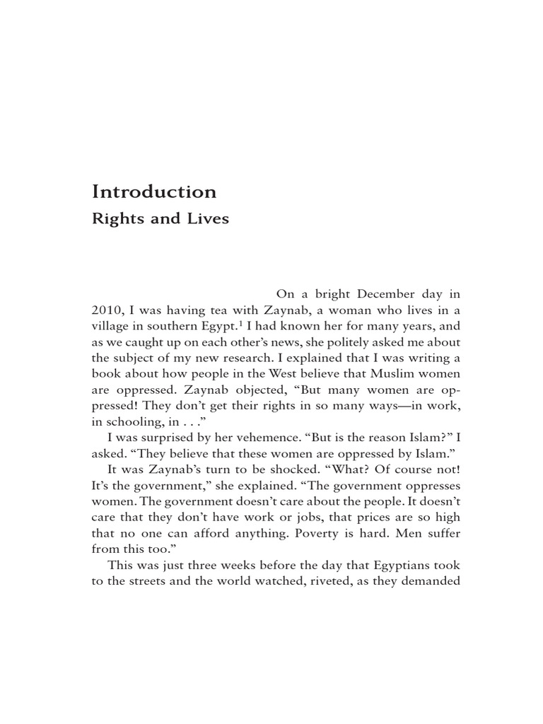 Do Muslim Women Need Saving - (Introduction Rights and Lives) | PDF ...