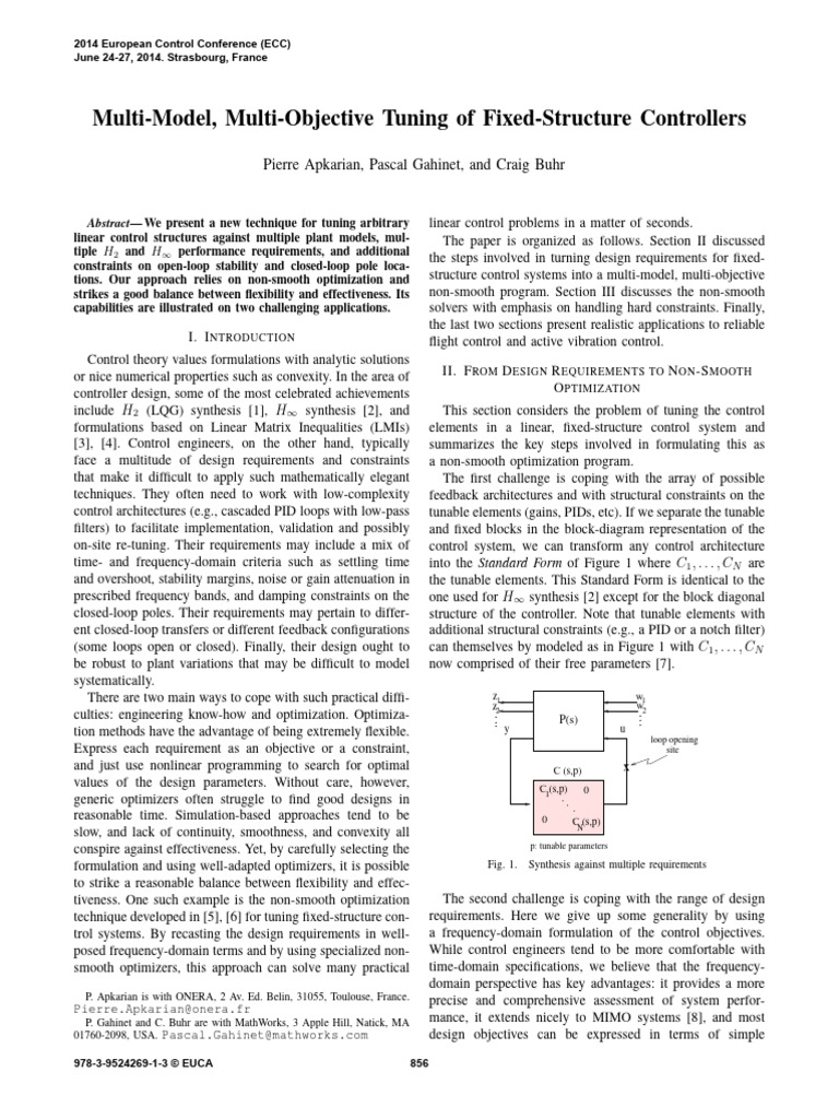 Multi-Model Multi-Objective Tuning of Fixed-Structure Controllers | PDF ...