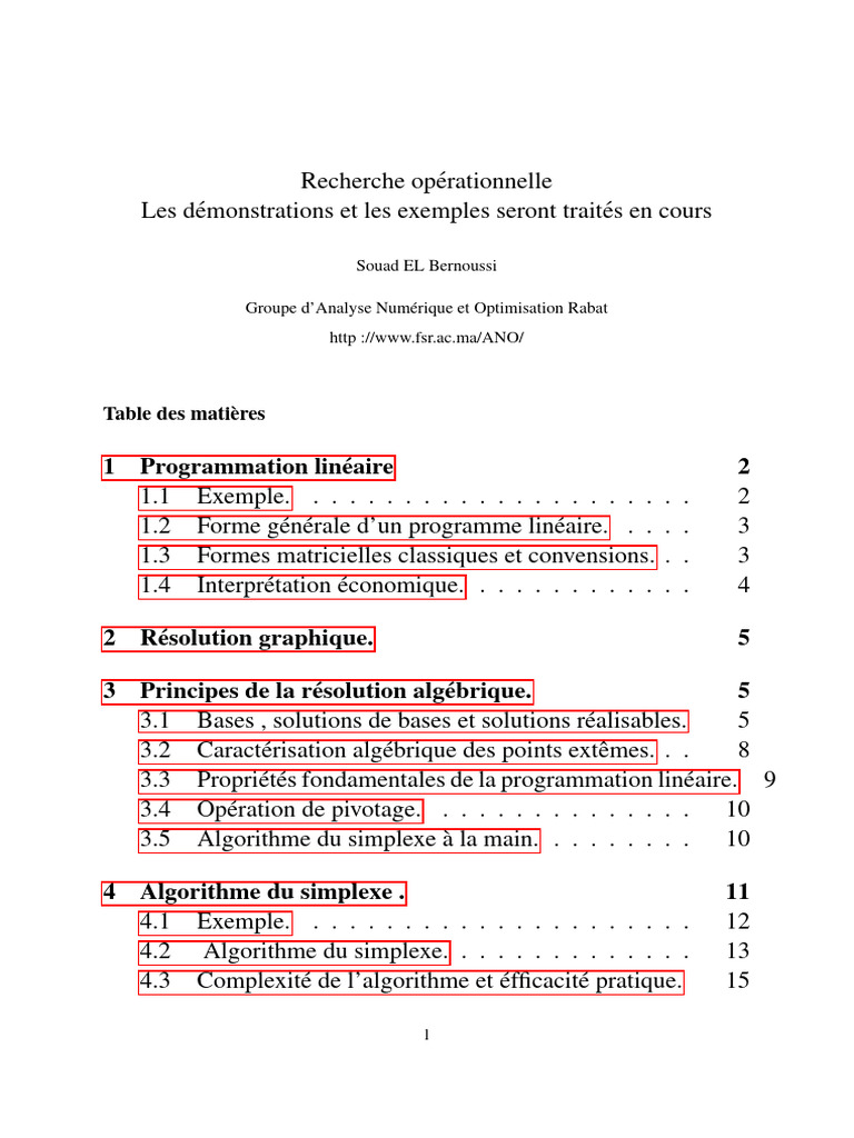 Programmation Mathématique-1 | PDF | Optimisation linéaire | Ensemble ...
