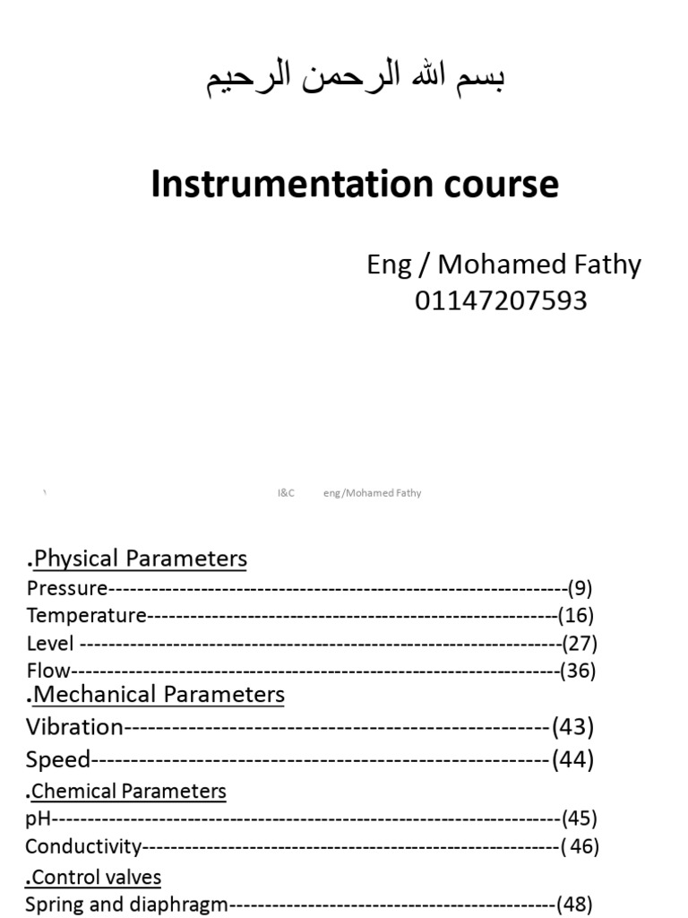 Instrumentation Course | PDF | Flow Measurement | Electromagnetic Induction