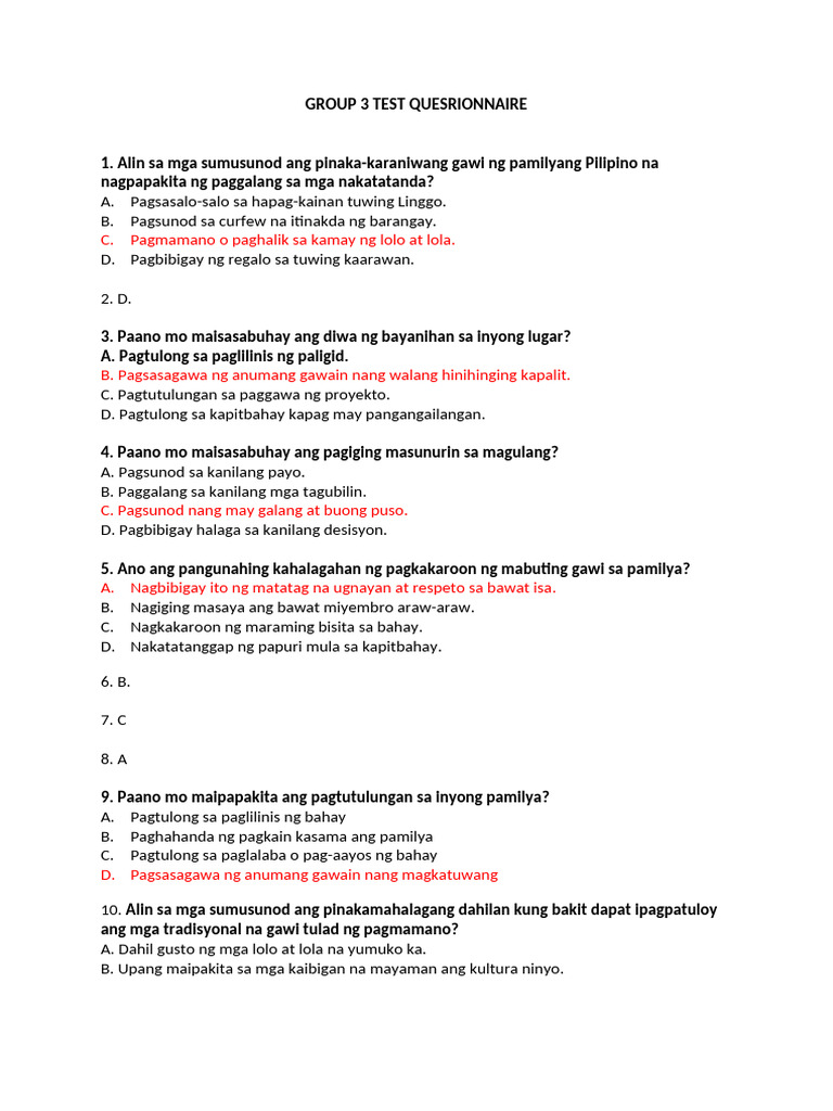 Ed216 (g3) Test Quesrionnaire Draft | PDF