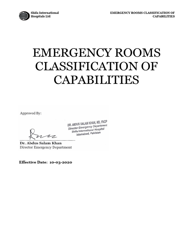 001-Emergency Rooms Classification of Capabilities | PDF | Emergency ...