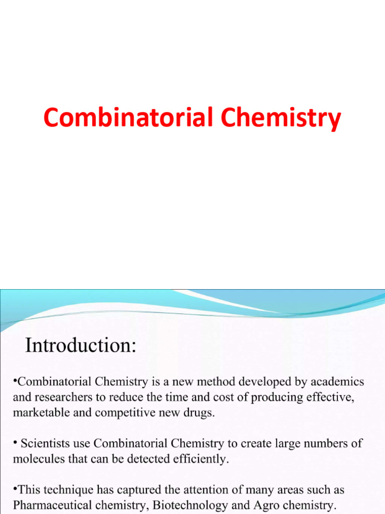 Combinatorial Chemistry | PDF