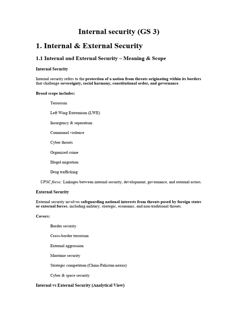 Internal Security Gs 3 | PDF | Organized Crime | Cyberwarfare
