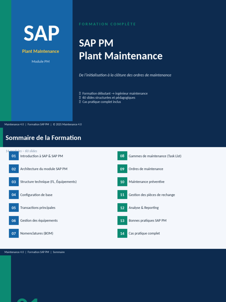 Formation SAP PM 60slides | PDF | Progiciel de gestion intégré
