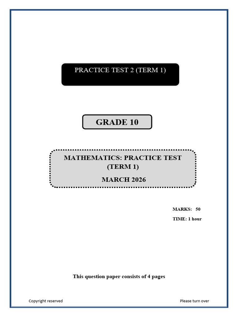 QP Grade 10 Practice 2 | PDF
