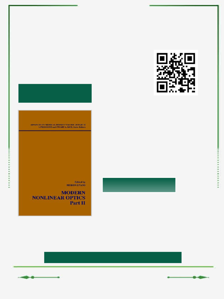 Modern Nonlinear Optics Part 2 2nd Edition Myron W. Evans (Editor ...