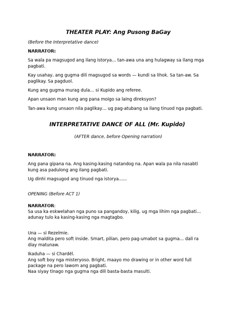 Script - Theater Play 1 | PDF