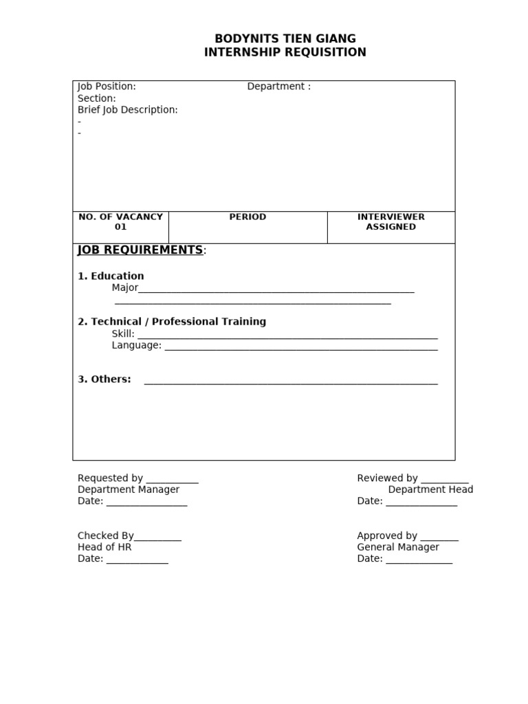 Interns Requisition-Revised | PDF