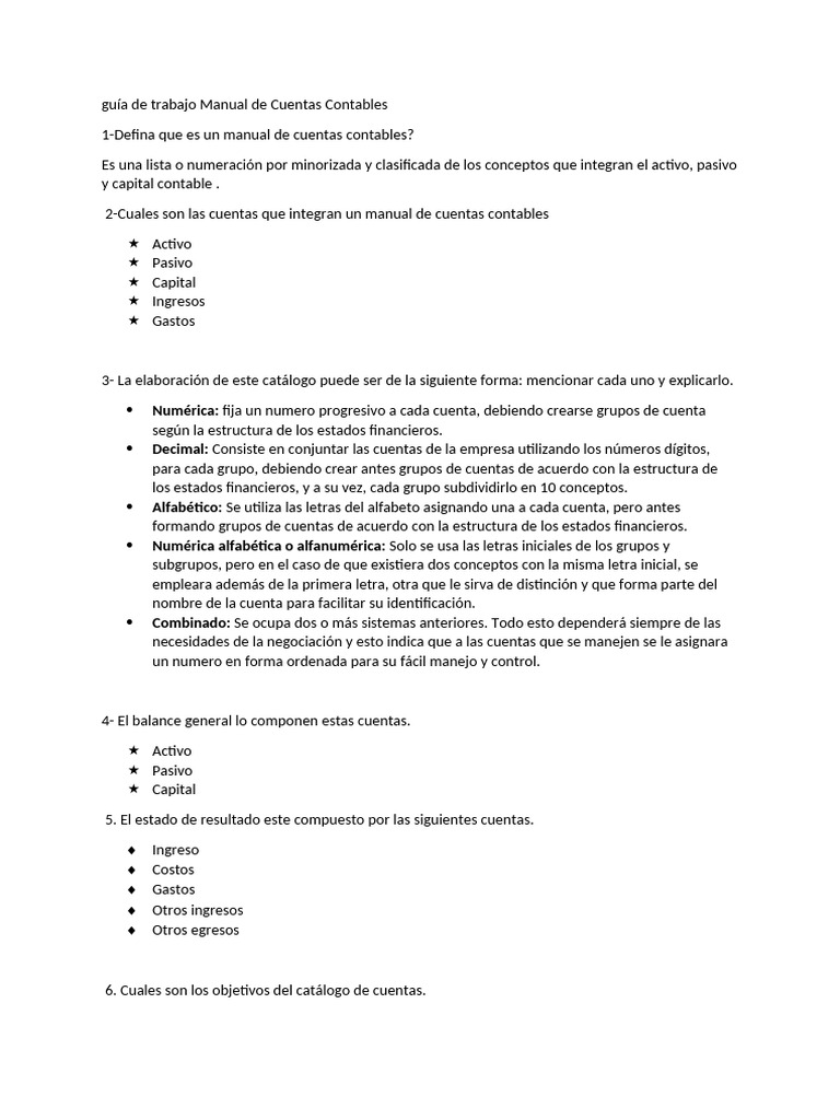 Guia de Manual de Cuentas | PDF | Contabilidad | Estado financiero