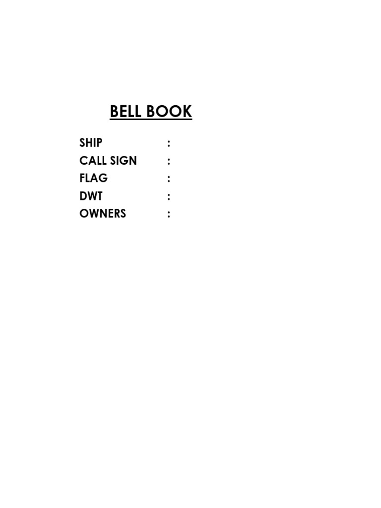 Bell Book: Ship: Call Sign: Flag: DWT: Owners | PDF