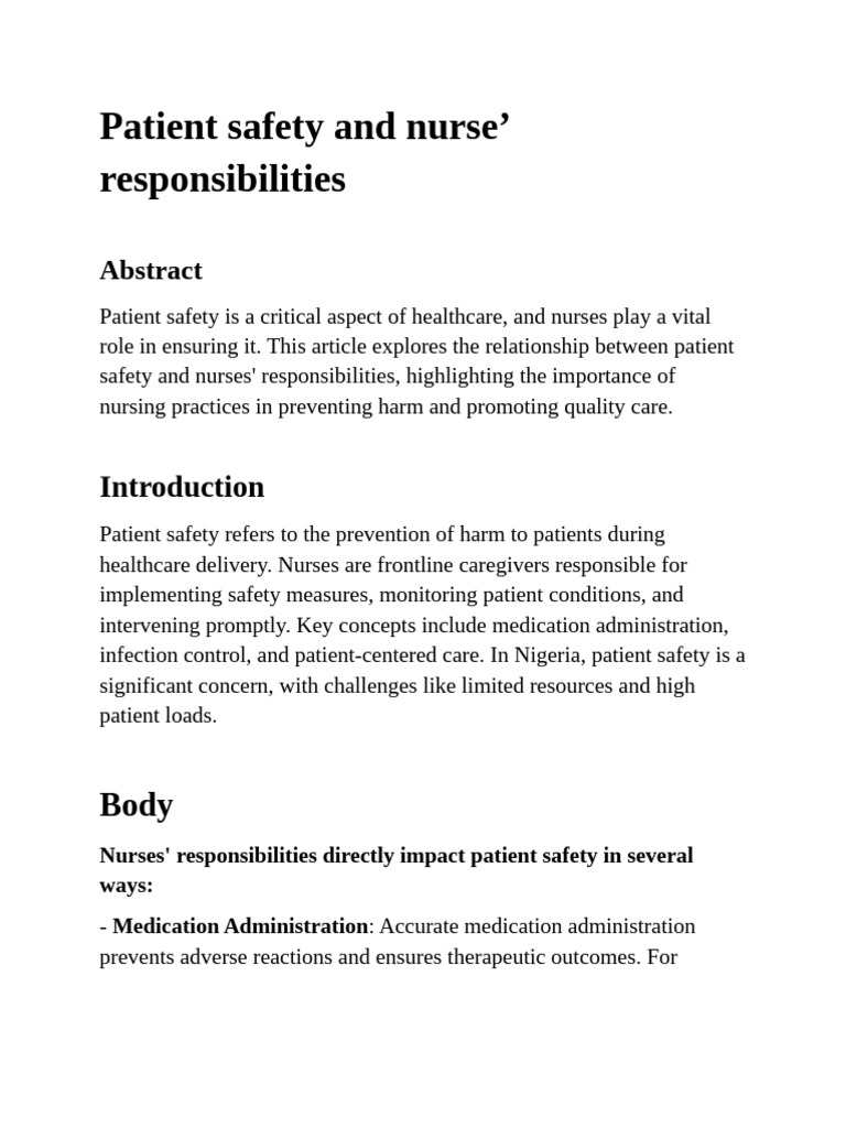 Patient Safety 4 | PDF