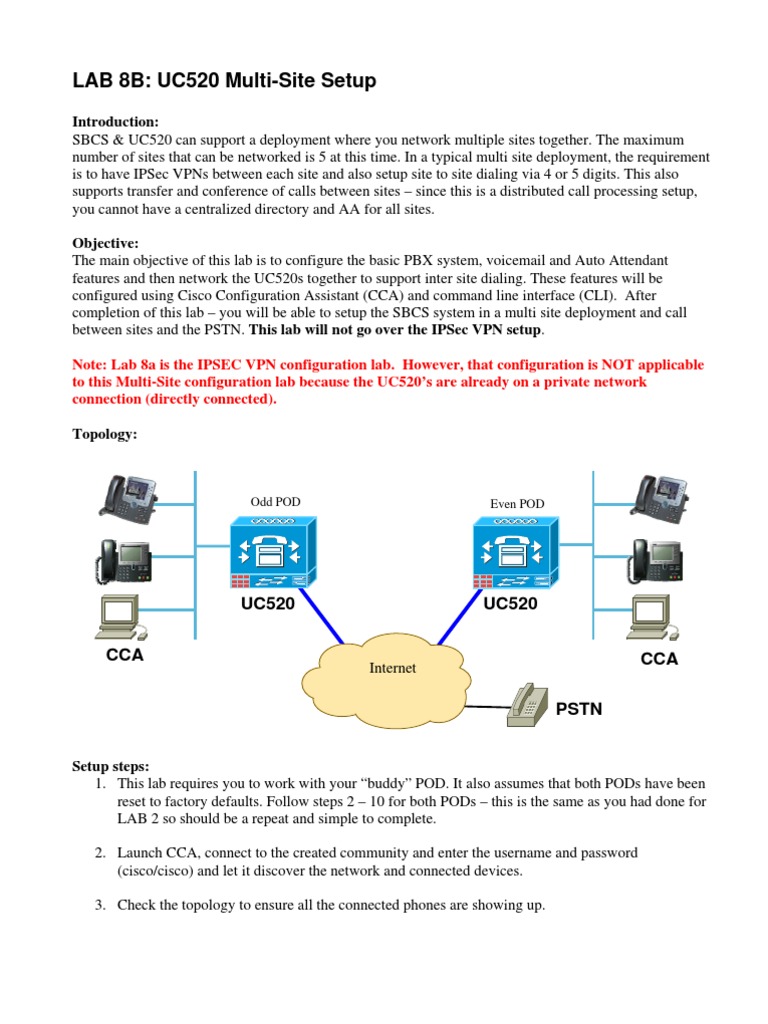 UC520 Multi-Site Configuration Guide | PDF | Session Initiation ...
