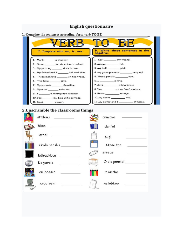English Questionnaire | PDF