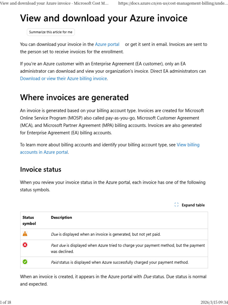 View and Download Your Azure Invoice | PDF | Microsoft Azure | Microsoft