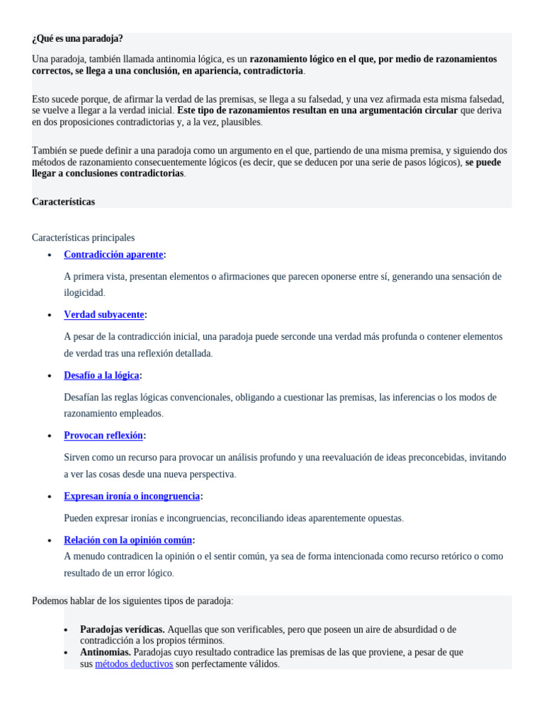 Qué Es Una Paradoja | PDF | Paradoja | Verdad