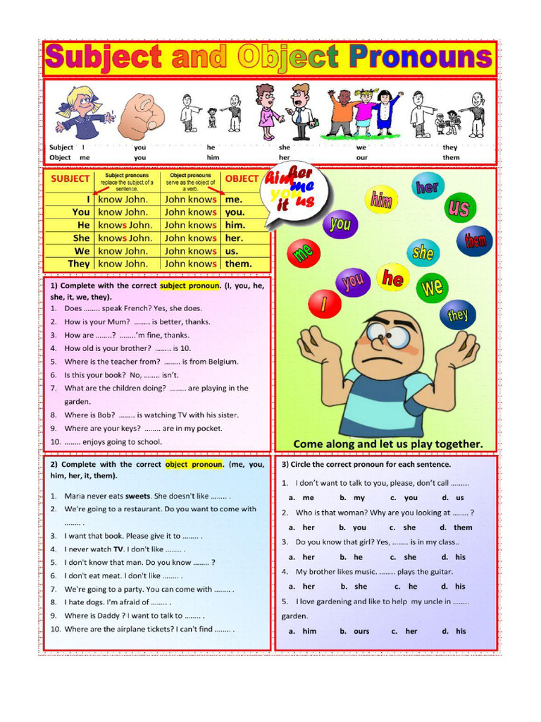 Subject and Object Pronoun | PDF
