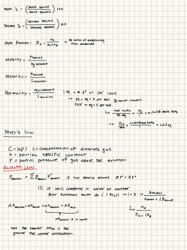 All formulas c12 test 1 | PDF | Physical Chemistry | Applied And ...