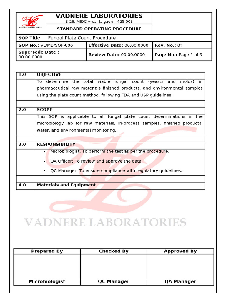 Fungal Plate Count Procedure | PDF | Colony Forming Unit | Biology