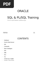 Oracle SQL & PL/SQL Training: Click To Edit Master Subtitle Style