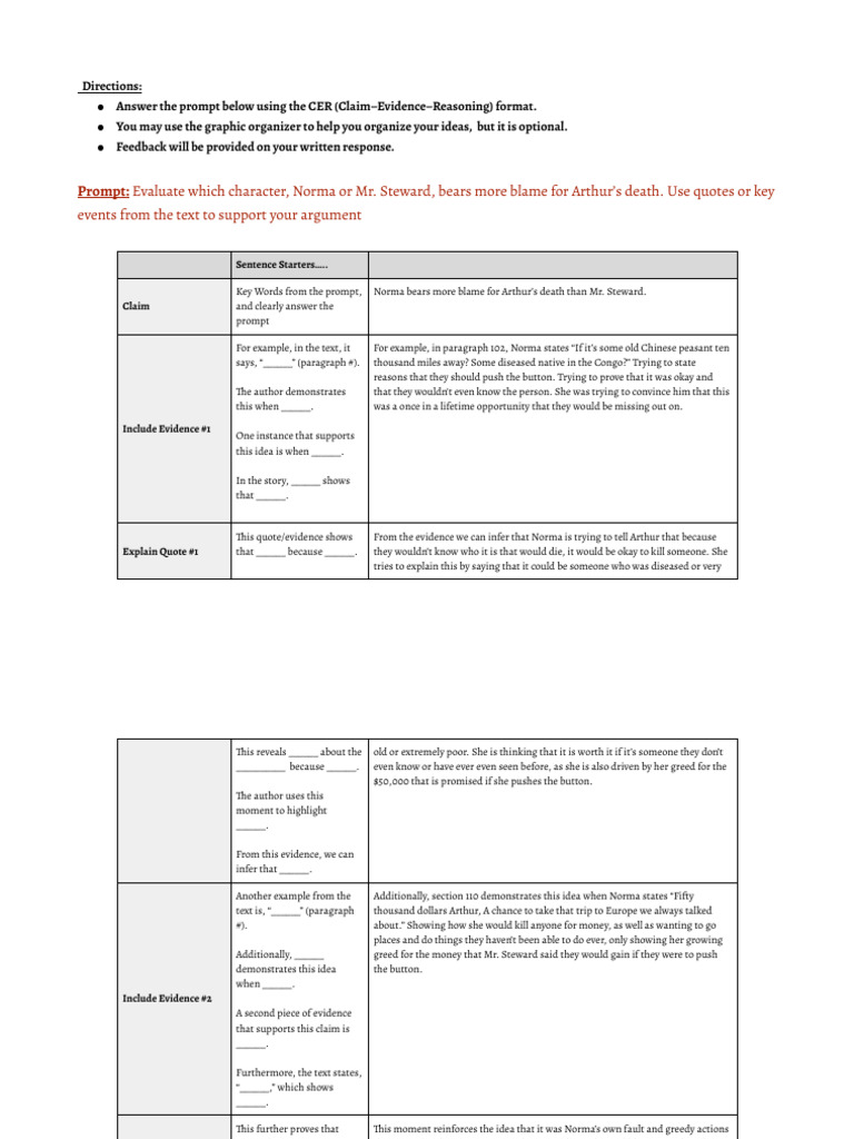 Gianna Antonucci - [Template] CER Practice - Google Docs | PDF