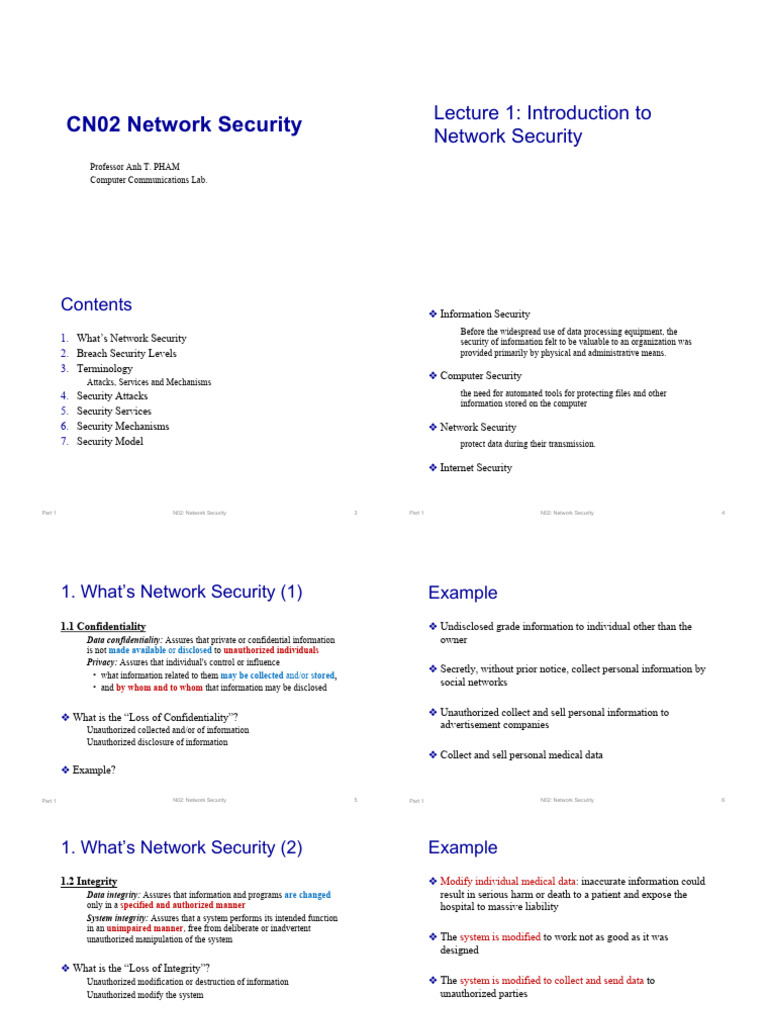2024.Part 1 (L1) - Intro to Network Security | PDF | Security | Network ...