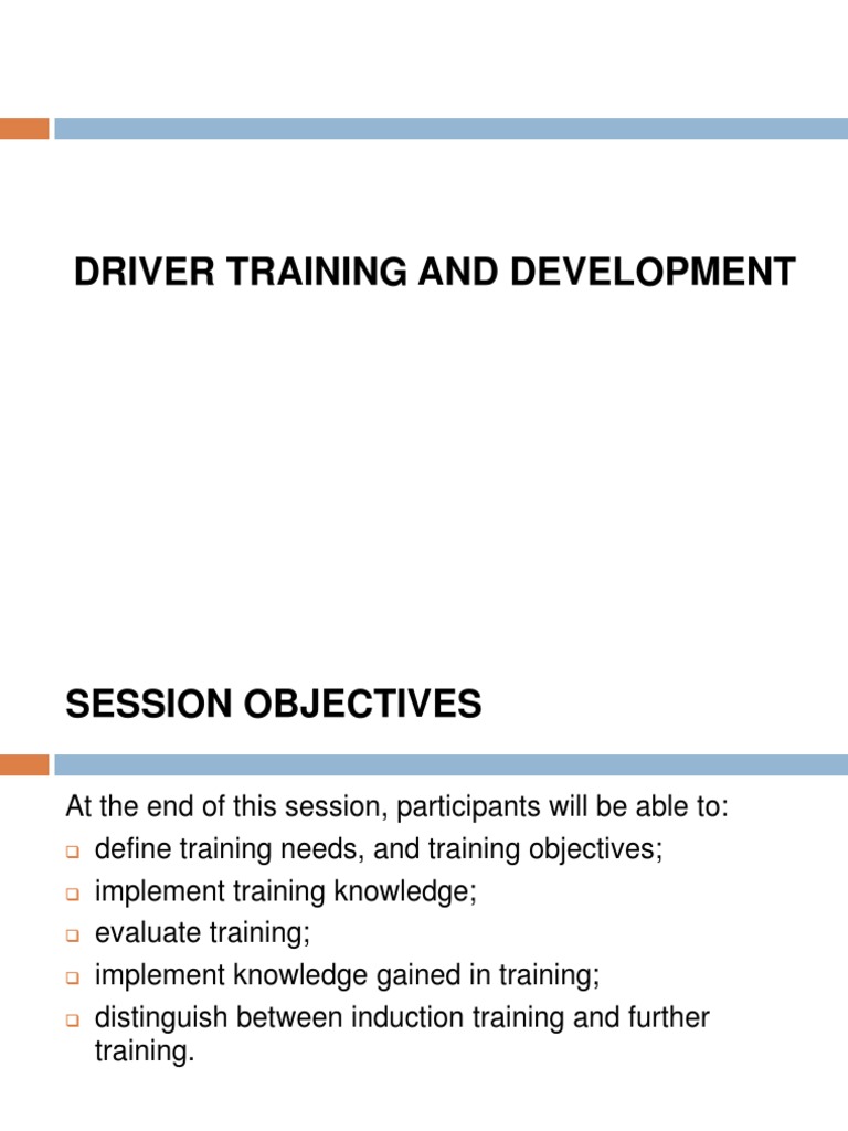 Driver Training and Development Program | PDF | Driving | Competence ...