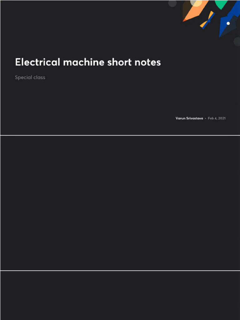Electrical Machine Short Notes No Anno | PDF