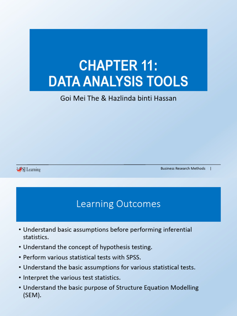 Chapter 11 Data Analysis Tools | PDF | Structural Equation Modeling ...