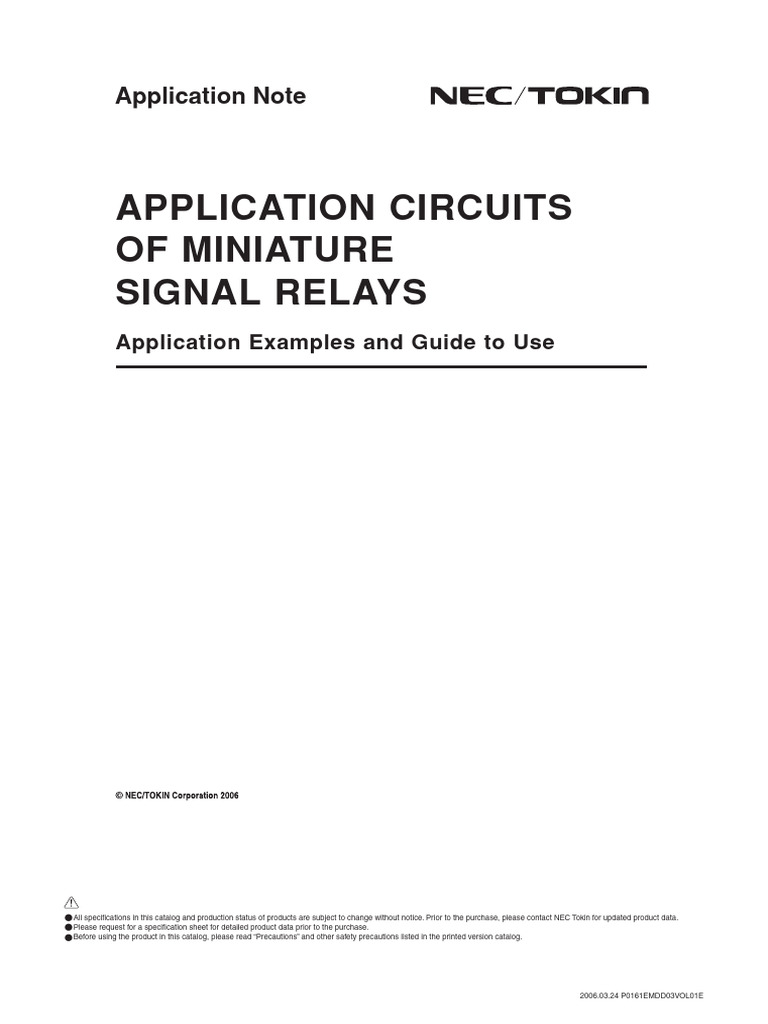 Relay Appli Exmpl e | PDF | Relay | Cable Television
