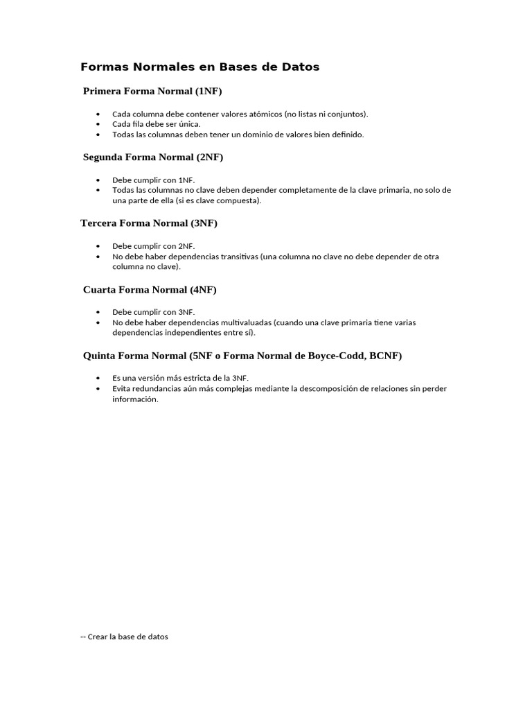 Formas Normales en Bases de Datos | PDF