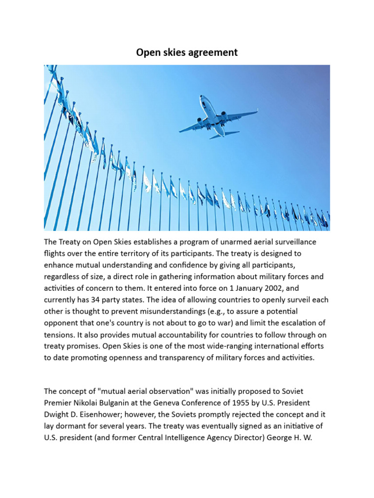Open Skies Agreement | PDF
