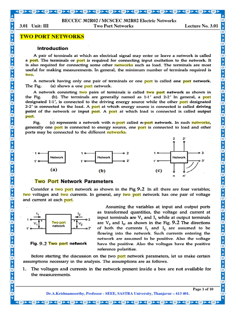 Beccec 302r02 Mcscec 302r02 en u3 l 01 Two Port Networks | PDF ...