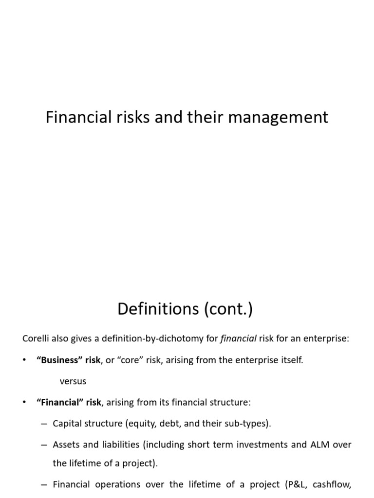 Financial Risk and Their Management | PDF | Greeks (Finance) | Option ...