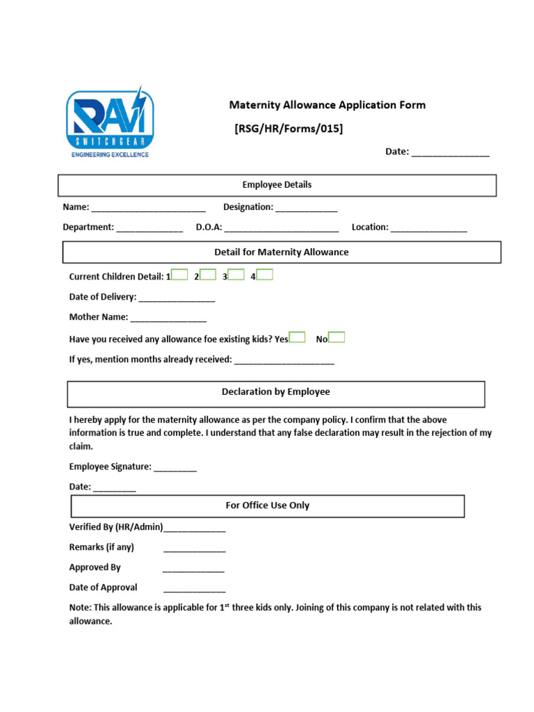 Maternity Allowance Form | PDF