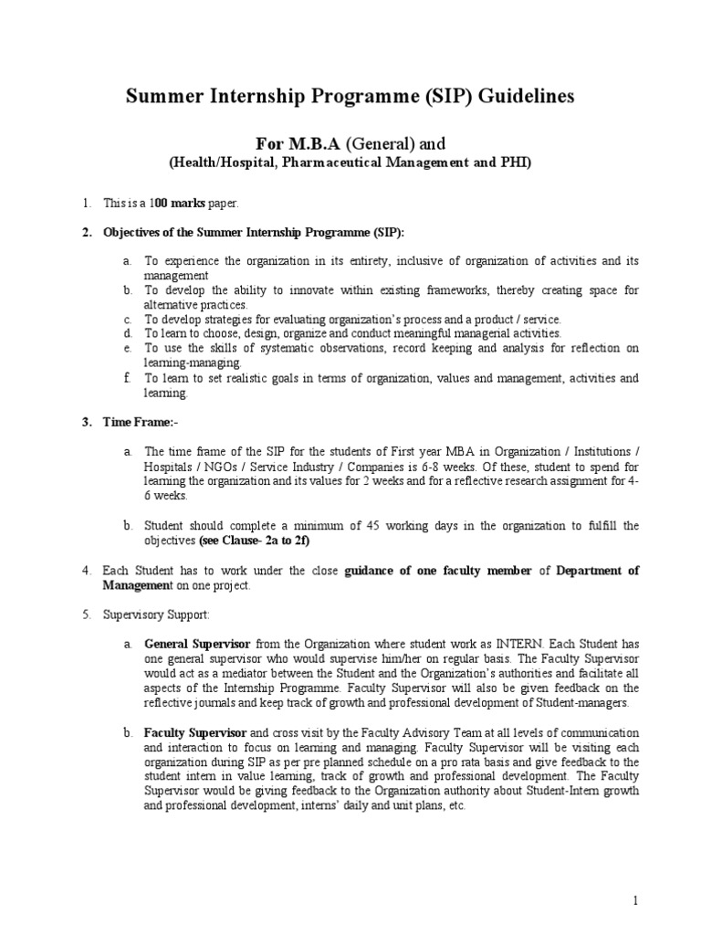 Summer Internship Program Guidelines | PDF | Internship | Job Hunting